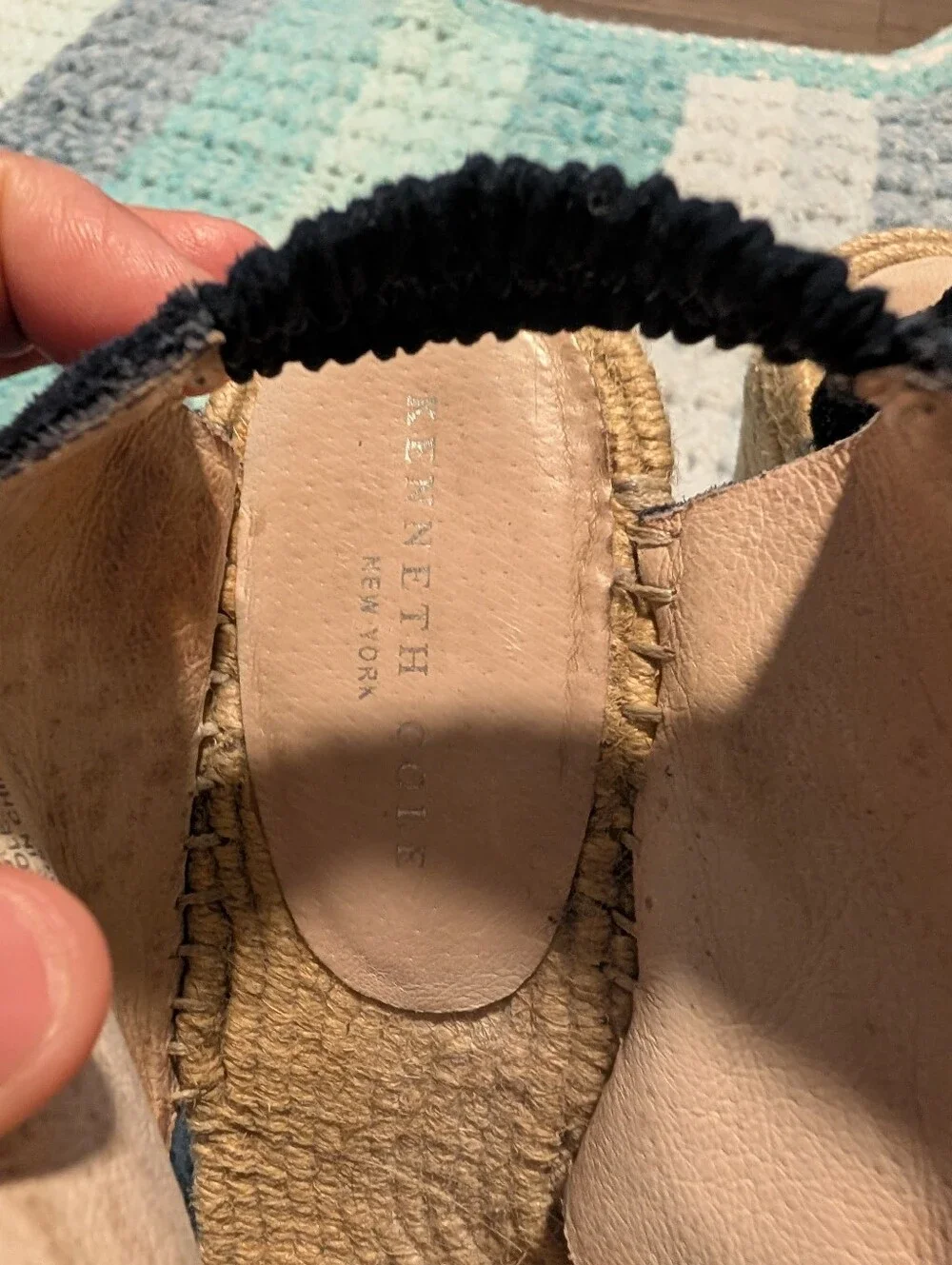 Kenneth Cole NY Black Espadrille Wedges ON A Size 8